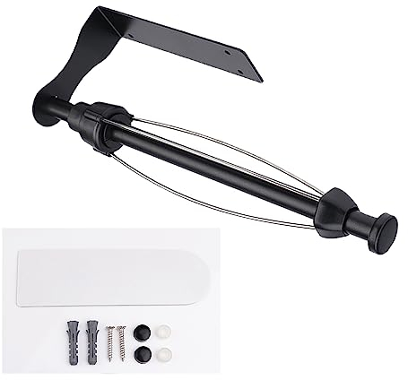 Forlush Porta Rotolo da Cucina, Porta Rotolo da Cucina da Parete, Adatto per L'Uso in Cucine, Bagni e Altre Aree Con Un'Elevata Richiesta di Carta (Nero)
