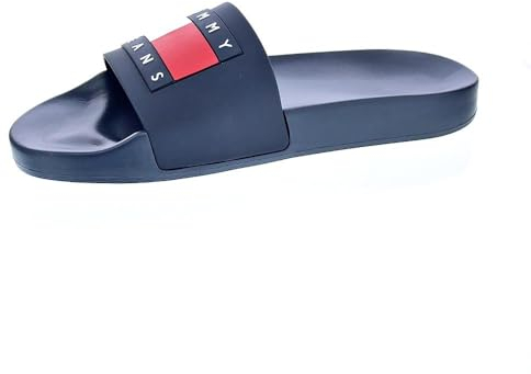 Tommy Jeans Hombre Chanclas Pool Slide Zapatillas de baño, Azul (Dark Night Navy), 45