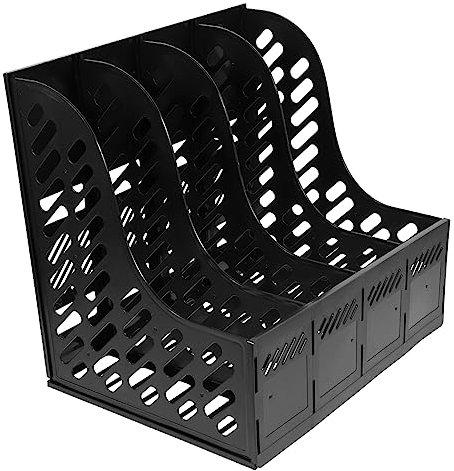NUOBESTY 1 Set file storage folder mesh file holder file storage shelf books organizer storage Comic Book Organizer vertical file organizer Document Rack catalog shelf grid plastic office