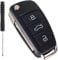 HooRLZ Coque Clé Audi pour Audi A1 A2 A3 A4 A6 Q1 Q3 Q5 Q7 S3 S4 S6 R8 TT Boitier Clé, Telecommande Audi TT, Coque Clef Audi A3-3 Boutons avec Tournevis