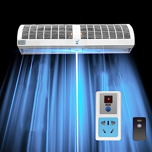 High Airflow White Wall-Mounted Fan, Wall Mounted Door Fan - Air Curtain with Remote Control, For Home, Office & Commercial Premises, 60cm, 90cm, 100cm, 120cm, 150cm (Size : 60cm)