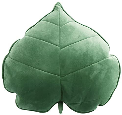 JTWEB Leaf Throw Pillow,3D Leaves Cute Pillow Aesthetic Decorative Soft Plush Shaped Cushion Novelty Backrest Comfortable Plant Sleeping for Bedroom Sofa, 50 x 50cm
