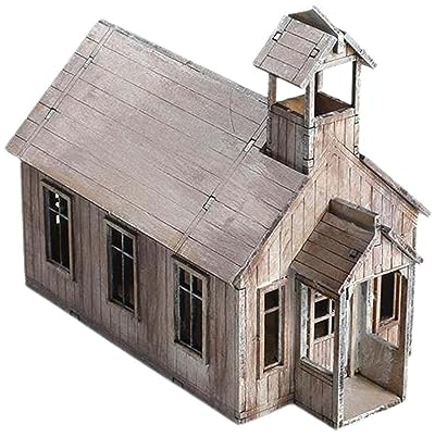 Perfeclan 1/72 Maßstab Holzmodellbausatz Kirche, Miniaturszene Europäische Architektur, DIY Bausatz