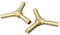 2x Stück T- / Y- Schlauchverbinder Schlauchanschluss Adapter Messing (2x Y-Schlauchverbinder, 6mm)