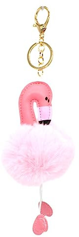 PACKOVE Flamingo Schlüsselanhänger Mit Fellknäuel Für Frauen Schlüsselanhänger Passend Für Tasche Handy Autoschlüsselanhänger