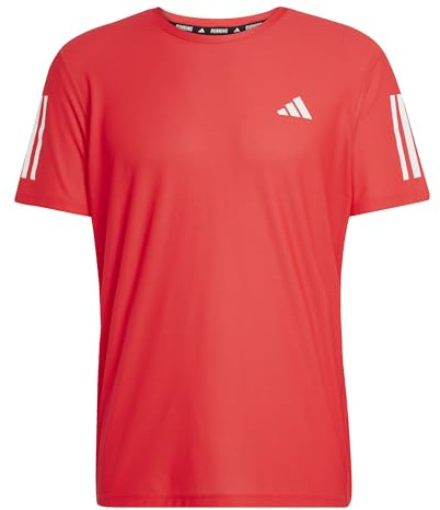 adidas Men's Own The Run Tee, Pure Ruby, L