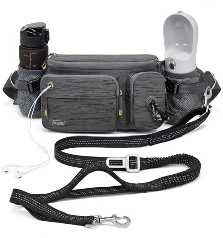 TUDEQU Hand Free Dog Leash with Waist Pack