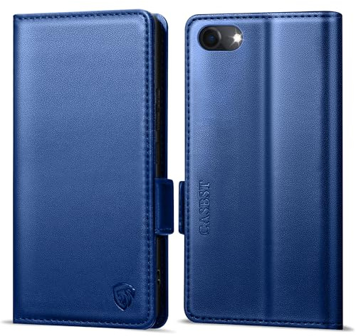 CASBST Handyhülle für iPhone 8/7/SE 2022/2020 Hülle Leder Schutzhülle Klappbar für iPhone SE 2020/2022 Flipcase mit Kartenfach Ständer Handytasche mit RFID Klapphülle für iPhone 7/8/SE Royalblau
