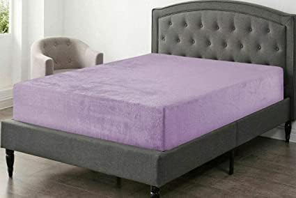 Bluemoon Bedding Teddy Fleece Fitted Bed Sheet Plain Thermal Warm Soft Luxury Bedding,Teddy Fleece Extra Deep Fitted Sheet Cosy Warm Fluffy Fitted Bed Sheets (Lilac, Double)