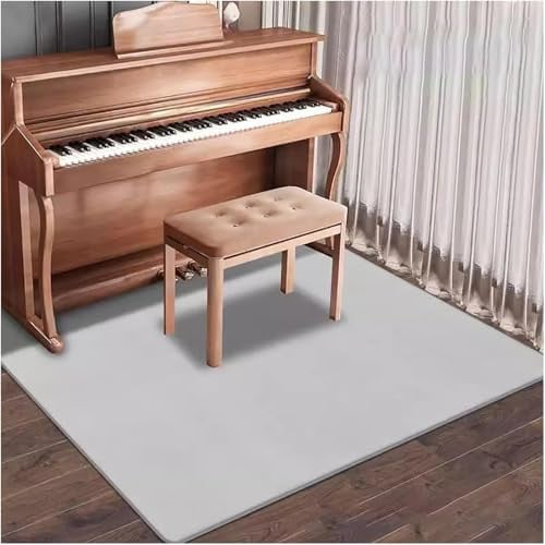 SUWOOPH 0,39 Zoll Dicker, Rutschfester Klavierteppich, Klavierteppichschutz, Klavierschalldämmungs-Teppichunterlage, Flächenteppich for Schlafzimmer- und Wohnzimmerdekoration(Light Gray,160x80cm)