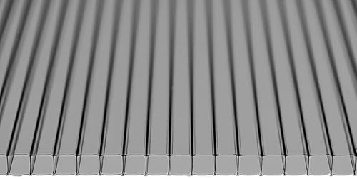 Gewächshausplatten 11 STK: 1200x700 Polycarbonat Doppelstegplatten 6 mm Rauchig grau - UV-beständige Polycarbonatplatten Für Gewächshaus - Robuste Polycarbonat Doppelstegplatten Für Carports