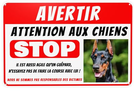 Panneau Attention au Chien personnalisém, pancarte attention au chien, Personnalisez vos photos et votre texte, pour chien portail extérieur résistant à la rouille pour porte de clôture ou portail.