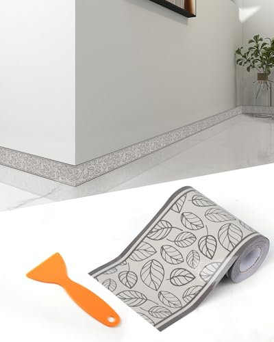FBBULES Frise Murale Autocollante en PVC Style Naturel Moulure Murale Adhésif Bordure Papier Peint Adhesive pour Salon Chambre à Coucher Cuisine Décoration