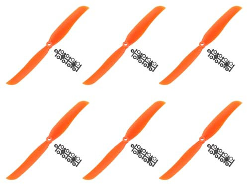 QUARKZMAN 1060 Luftschraube 10x6 Prop 2-Flügel Starrflügel Orange Ersatz Luftschraube mit Adapter Ringen Flugzeug RC Flugzeug Packung mit 6