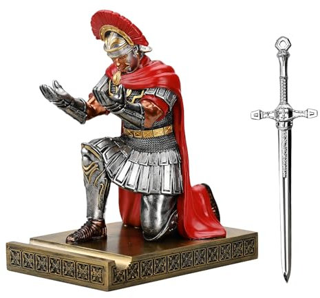 HDMbigmi Centurion Cloak Warrior Knight Stifthalter, Handy-Ständer, Schreibtisch-Organizer und Zubehör als Geschenk für Büro und Zuhause (Silber)