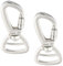 2 Stück Karabinerhaken Mit Drehgelenk, Wirbelkarabiner, Karabiner für Hundeleine, Geeignet für Bergsteigen, Outdoor-Aktivitäten, Schlüsselanhänger, Silber