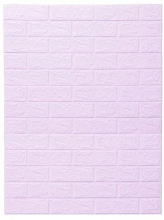 Panneaux muraux à motif de briques 3D 70 cm x 1 mètre, papier peint imperméable pour salon, chambre à coucher, cuisine, décoration murale de fond - violet - 70 cm x 5 mètres