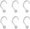 Body CAC 6PCS 20g(0.8mm) Surgical Steel Classical Corkscrew Nose Screw Stud Hook Nostril Rings Piercing Jewellery for Women,Medical Implant Grade Hypoallergenic Jeweled Top