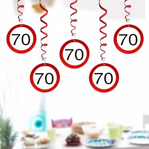 WenmthG - Girlande zum 70. Geburtstag - Deko für Frau und Mann - Verkehrsschild Partyzubehör für Jubiläum
