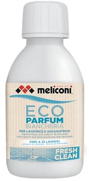 Meliconi Eco Parfum Fresh Clean, Profumatore per Bucato Intenso e Duraturo, Tensioattivi Biodegradabili, Dermatologicamente Testato, Senza Coloranti, Impatto Ambientale Ridotto
