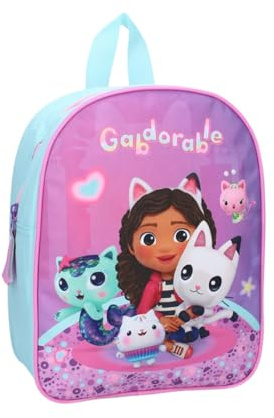 mybagstory - Gabby blue girl's backpack - child - school - kindergarten - daycare - nursery - school bag girl - size 29 cm - adjustable straps - gift idea, Gabby's Dollhouse - Blue, Enfant