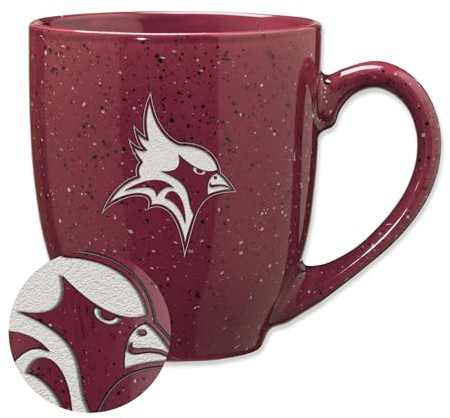 Rico Industries NCAA Adelphi University Panthers Primary Logo Black 16 oz Team Color Laser Engraved Speckled Ceramic Coffee Mug
