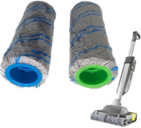 XEDLAMP For Karcher, for Repl Roller Set BR 30/1 FC3 FC3D FC5 FC7 2er-Pack 4.030-088.0 Trocken- und Nassanwendung Mopptücher Pad Bodenreinigung Wiederverwendbares Reinigungstuch für Roboterstaubsauger