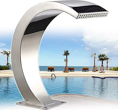 Fuente Cascada para Piscina de Acero Inoxidable, Ideal para estanques, Piscinas, Jardines y Patios.