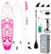 FunWater 10'6 & 11'6 Stand Up Paddle Board Multifunktionale Paddelboards mit Flossen, Knochleine, SUP Pump, Paddel, Sup-Rucksack, Für Aller Könnensstufen (10'6-Tiki ROSA)