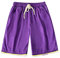 Pantaloncini da uomo, vestibilità larga, traspiranti, ad asciugatura rapida, per sport, basket, vita elasticizzata, con tasche e coulisse, per palestra, allenamento, corsa, Viola, M