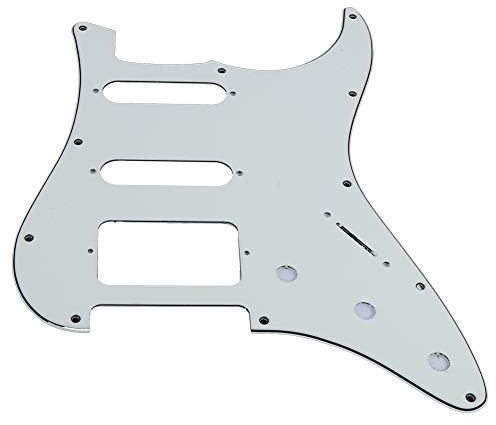 Mtlavistische E-Gitarren-Pickguard mit Spiegeloberfläche, geeignet für FD ST- Gitarren, nach mexikanischen Standards, in Gold, Weiß und Schwarz, ,7 mm Dicke (Weiß)