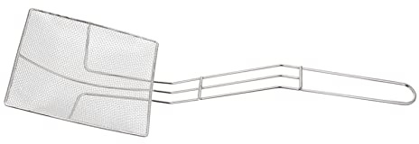 FONDOTIN Lightweight Stainless Steel Grease Shovel Wear-Resistant Kitchen Strainer for Food Filtering and Grease Scooping in Deep Fat Fryers