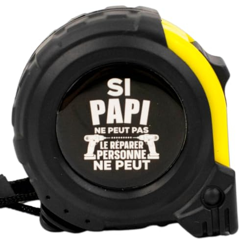 ERNESTINE - Mètre ruban Papi - cadeau fête des grands pères et fête des pères - cadeau papy accessoire homme - mètre pliant personnalisable famille - cadeau papi homme anniversaire Noël naissance