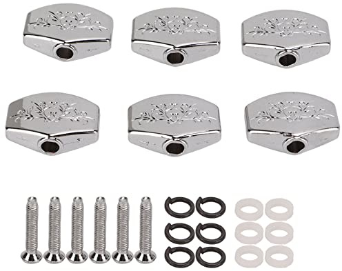 QANYEGN Gitarren -Tuning -Peg -Kappen, ovale Metallgitarren -Tuning -Stifte, Metal Square Form Tuners Knopfe für Folk Electric und Akustikgitarre