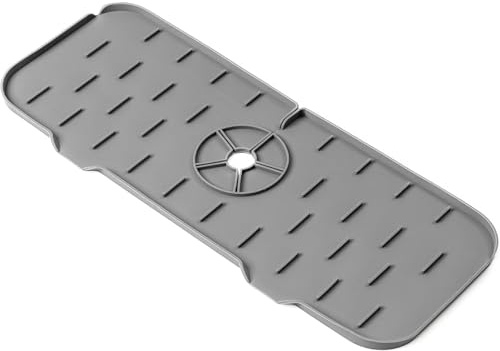 CERCTLA Tappetino per Rubinetto in Silicone, Protezione antispruzzo per della Cucina 37 x 14 cm, Paraspruzzi per Lavello da Cucina, Vassoio Antigoccia per Proteggere per Bagno Lavello