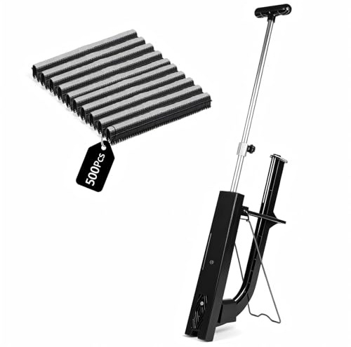 TECKZOON Tackergerät 90 cm für Rohrhaltern des Fußbodenheizung | mit 500 Tackernadeln 40 mm, für Heizungsrohre Ø 14–20 mm, passend für Klammern 40–50 mm, ergonomisch & effizient