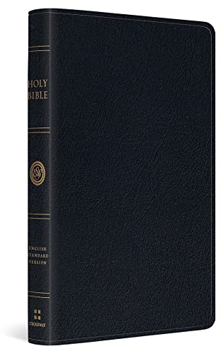 ESV Large Print Thinline Reference Bible (Genuine Leather, Black)