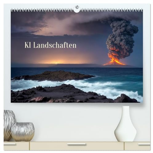 KI Landschaften (hochwertiger Premium Wandkalender 2026 DIN A2 quer), Kunstdruck in Hochglanz: Mit Künstlicher Intelligenz erstellte Landschaften (CALVENDO Natur)