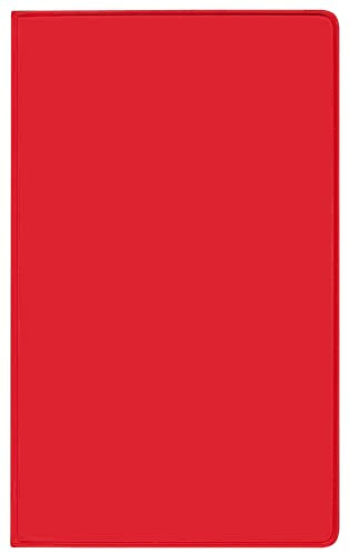 Taschenkalender Saturn Leporello PVC rot 2026: Terminplaner mit gefalztem Monatskalendarium. Dünner Buchkalender - wiederverwendbar. 1 Monat 2 Seiten. 8,7 x 15,3 cm