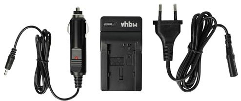 vhbw Ladegerät kompatibel mit Canon Legria HF21 | FS46, FS36, HF20, HF200, FS37, HF41, FS406, FS306 Kamera - Ladeschale, Kfz-Adapter Ladeanzeige