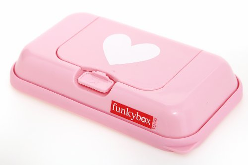 Funky box Feuchttüchter-Aufbewahrungsbox für unterwegs Funkybox ToGo - rosa mit Herz