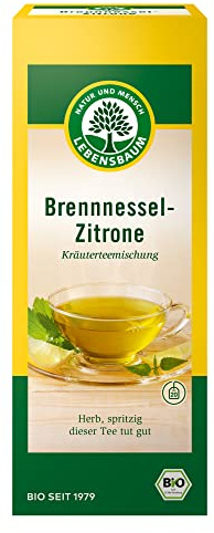 Lebensbaum Brennessel-Zitrone, 20 Beutel x 1,5g Kräutertee mit Brennnessel und zarter Zitrusnote , spritzig-herb, 100% Bio, Kräuterteemischung