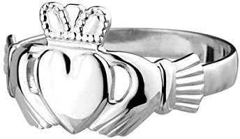Claddagh - Anello dell'amicizia irlandese in argento Sterling, misura 53