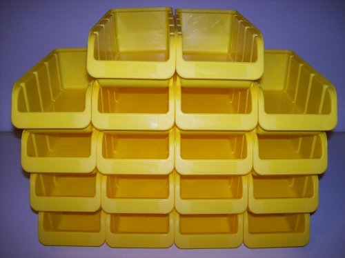 18 Stapelboxen Sichtboxen Lagerboxen ohne Deckel Gr.2L gelb 101x215x75 mm
