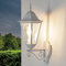 Außenleuchte mit Bewegungsmelder Aluminium Glas in Weiß IP44 Balkon Garten T:28,5 E27 Laterne Retro Outdoor Wandlampe Hof BRISTOL