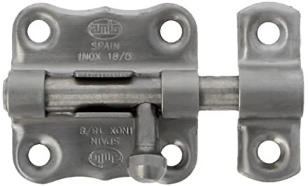 Amig - Verrou en applique | Acier inoxydable 18/8 résistant à la corrosion | Loquet polyvalent pour portes intérieures et extérieures | Installation facile, Inox Mat, 25 mm