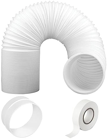 SPARES2GO Long Air Conditioner Hose Pipe PVC Air Con Duct AC Extension Kit (6m, 5 125mm)