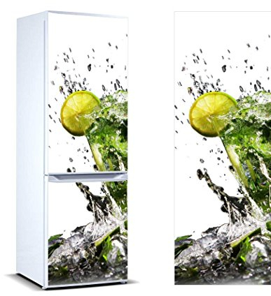 Oedim Vinyl Stickers Zitronenscheibe für Kühlschrank. | Kühlschrank Aufkleber | Verschiedene Maße: 185x60cm| Klebstoffbeständig und einfache Anwendung | Stilvoller Design-dekorativer