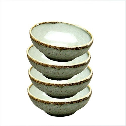 Sojaschale 4er Set |Schälchen | Dipschale NATURE COLLECTION | Steinzeug | STONE - GRAU | Ø 8 cm