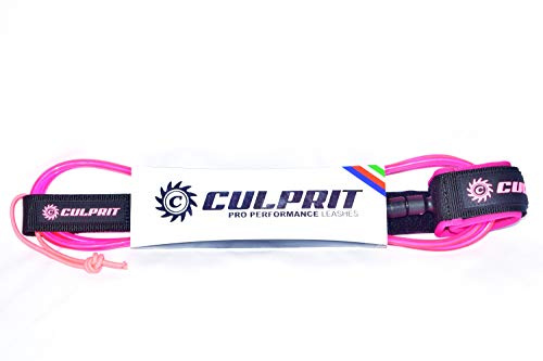 Culprit Surf 12ft Pro Performance Surf Board Leash - Pink
